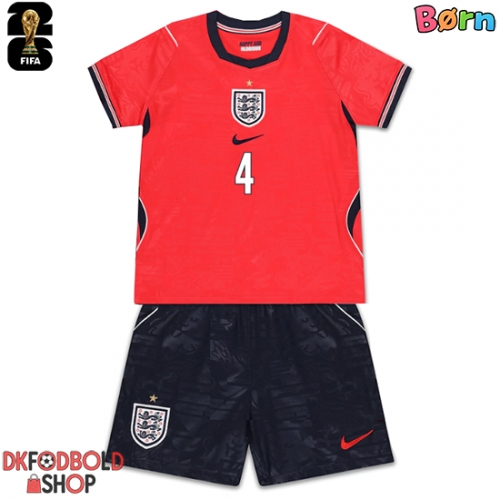 England Declan Rice #4 Udebanesæt Børn VM 2026 Kort ærmer (+ korte bukser)